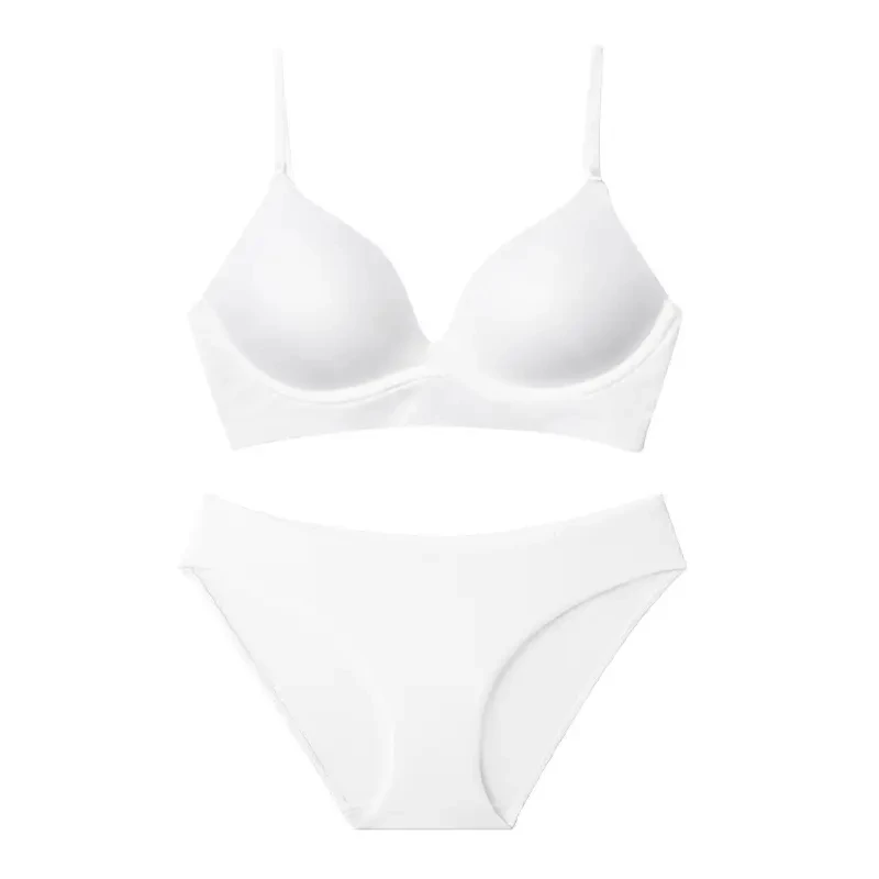 Set reggiseno e mutandine Sexy set sportivo senza cuciture per ragazza intimo senza ferretto slip morbidi Bralett da donna