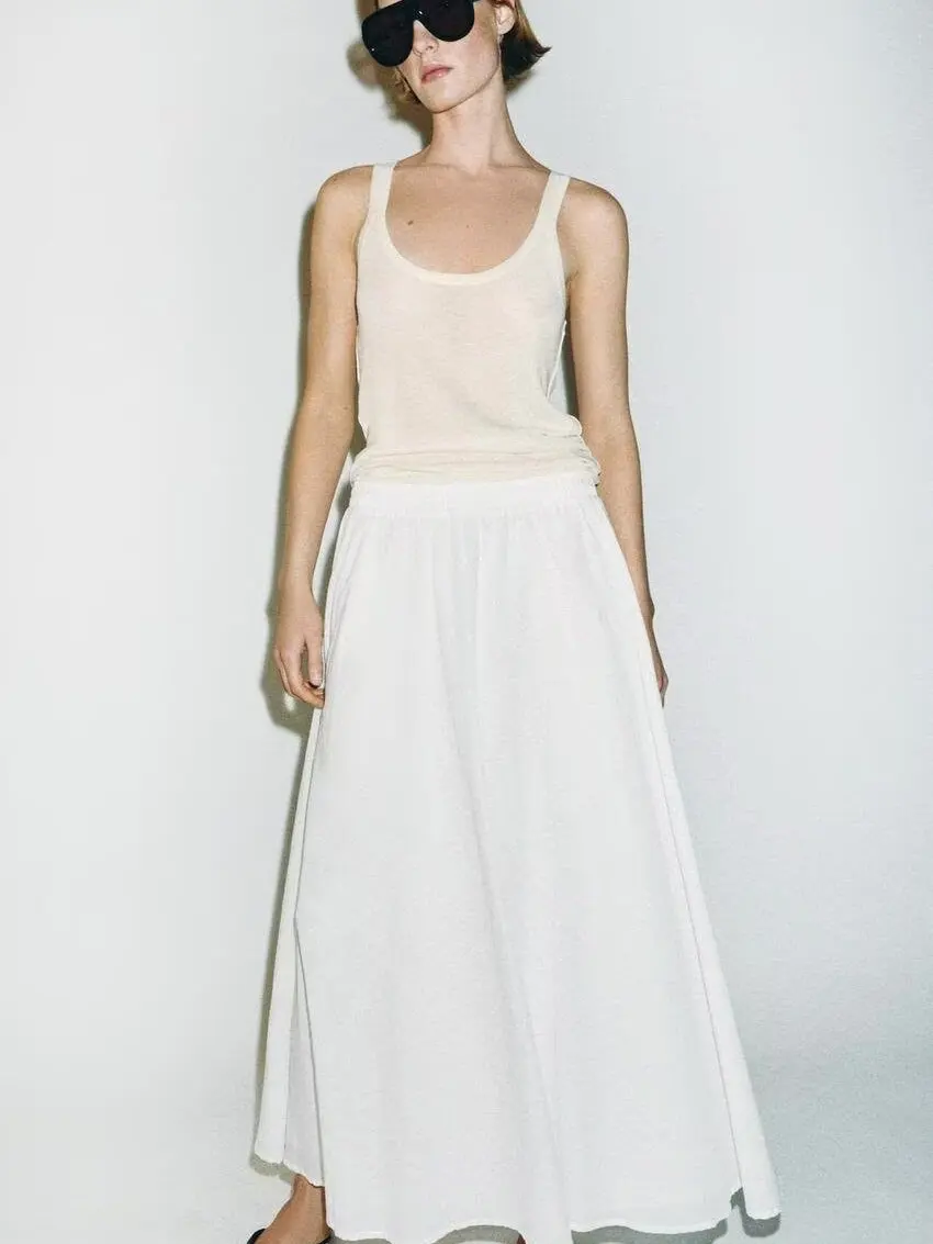 

New Summer Women's Midi Skirt 250 4387079 700 4387080 612 Fashionable Ethnic Style Stage Costume for Ladies in Their 20s