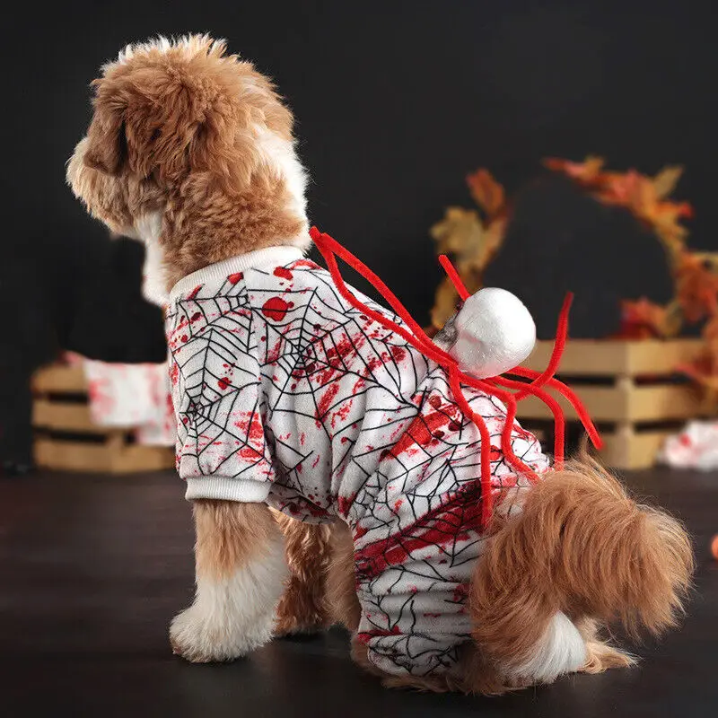 

Pet Cat Dress Up Clothes For Dog Costume Blood Strip Outfit Costume Christmas Party Dog Coat Cloth Halloween Cosplay Accessories