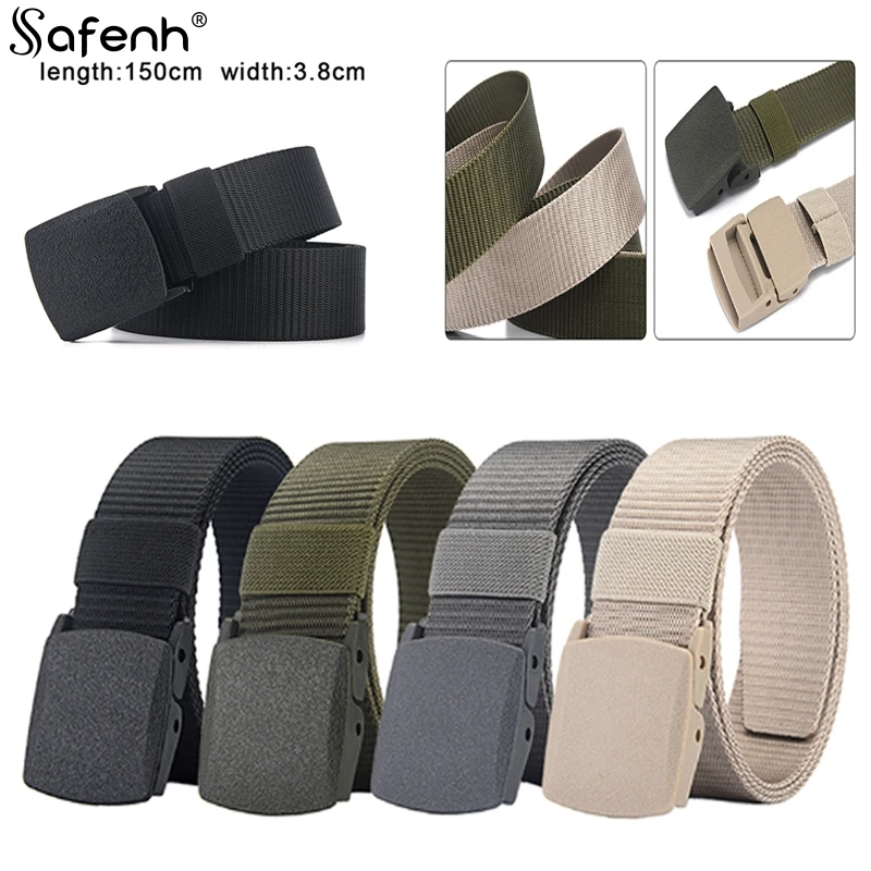 

150cm Automatic Buckle Light Comfortable Non-metal Military NylonBelt Outdoor Hunting Multifunctional Tactical Canvas Belt 150cm