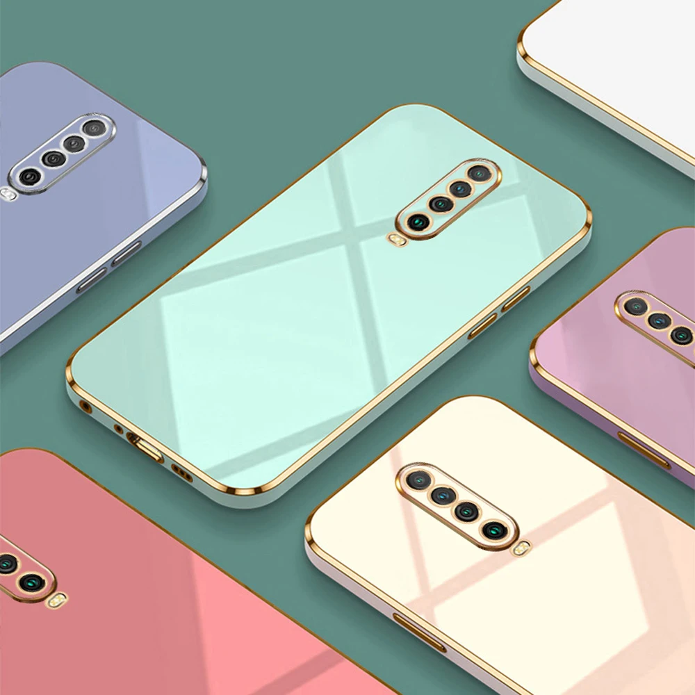 For Xiaomi Poco X2 Case Luxury Square Plating Xiaomi Redmi K30 K30i Phone Case ShockProof Silicone Back Cover Fundas