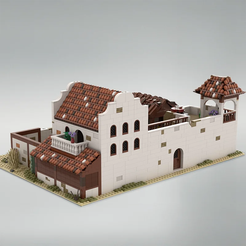 3583 elementy MOC Egzotyczna Architektura Stare Miasto Meksykańska Willa Styl Ameryki Łacińskiej Projekt DIY Model Klocki Urodzinowe Zabawki Prezent