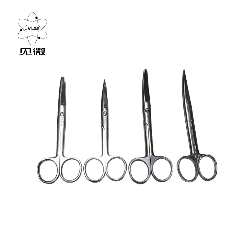 Stainless Steel Surgical Scissors Laboratory Medical Household Tissue Scissors Straight Round For Practice Using 12.5/14/16/18cm