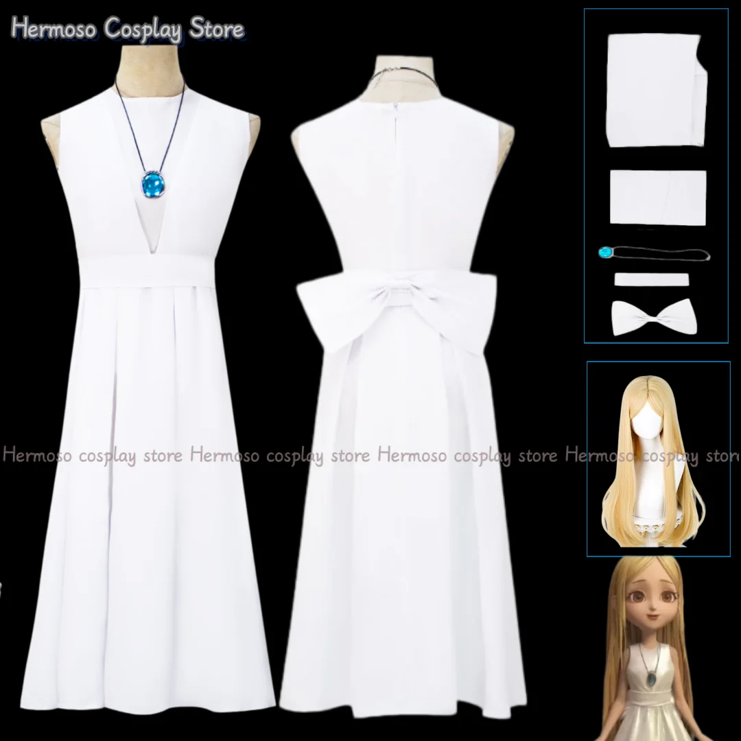 Identity V Little Girl Alice Cosplay Costume Wig White Fairy Dress Yesterday Cage Rare Full Set Women Halloween Stage