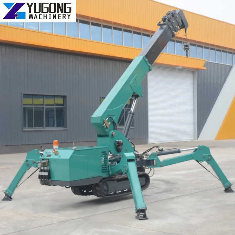 YUGONG Multifunctional 8 Ton Spider Crane Spidercrane Glass Lifter Crawler Structure Mini Spider Crane