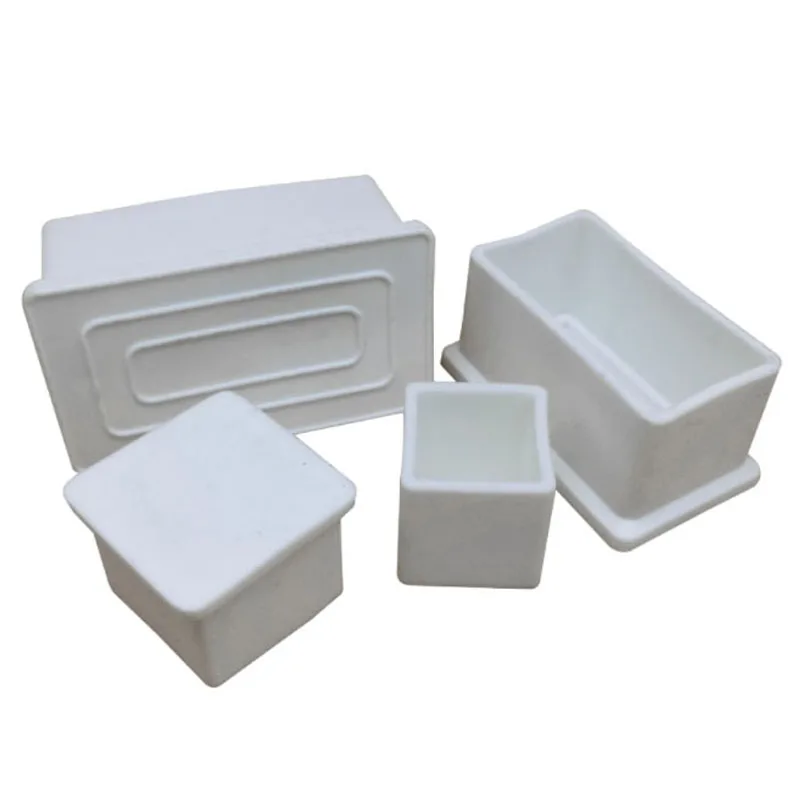 2/4/8Pcs White Square Rubber Foot Cover Chair Leg Tips Caps Furniture Foot Table Floor Protectors Legs Covers Anti-Skid Mute