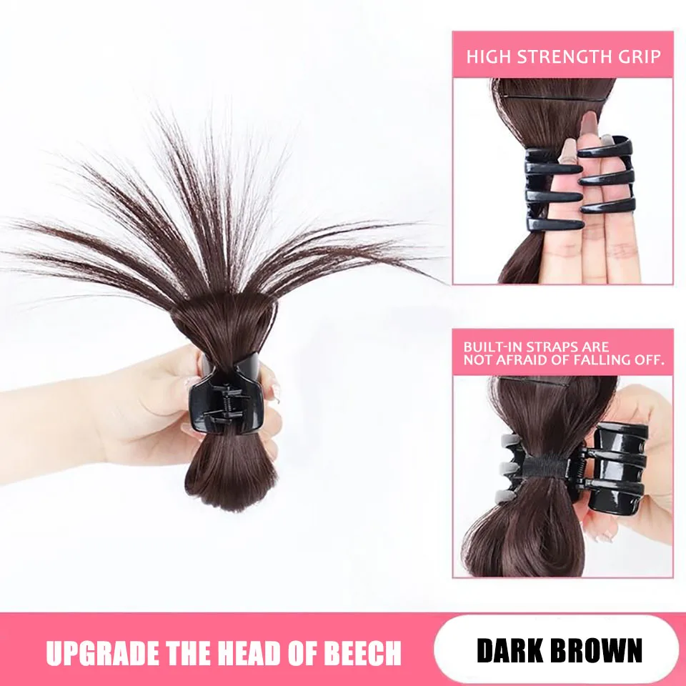 Yelowtim Synthetische Vangst Clip Bun Fontein Hoge Paardenstaart Half Gebonden Luie Wind Kip Nest Vangst Clip Chignon Pruik