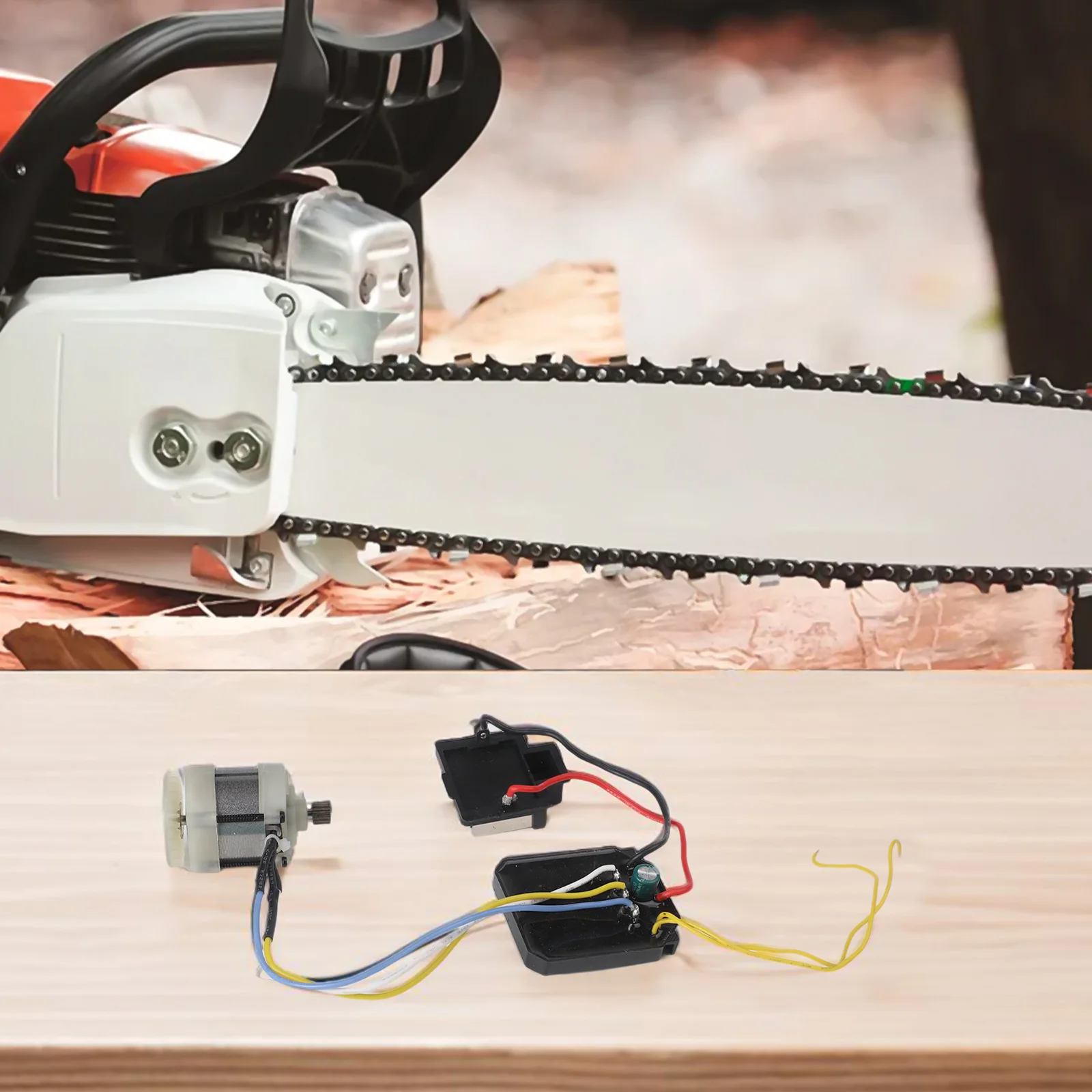 

Электрическая пила, цвет двигателя, серебристый, черный, мотор одной ручной пилы, электрический инструмент, панель управления двигателем для обустройства дома