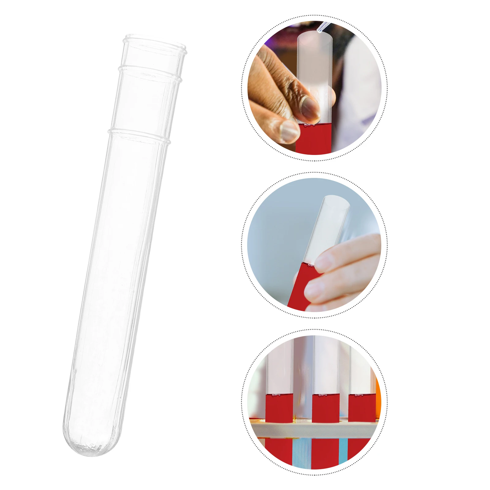 

100 Pcs Blood Collection Tube Plastic Sample Tubes Clear Test Powder Bottle Miniature Bottles