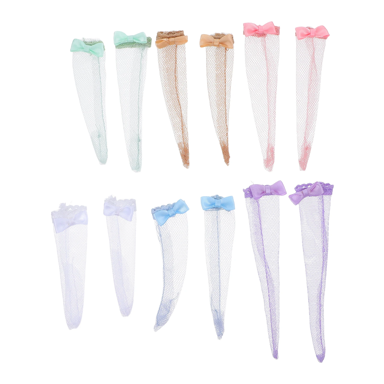 6 uds accesorios de moda medias de encaje de 30cm piezas de juguete DIY Material suave accesorios casuales legging de Navidad