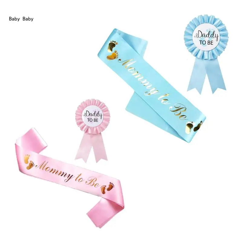 

Baby Shower Decoration Blue/Pink Mommy to Be Sash to Be Button Pin Badge Q81A