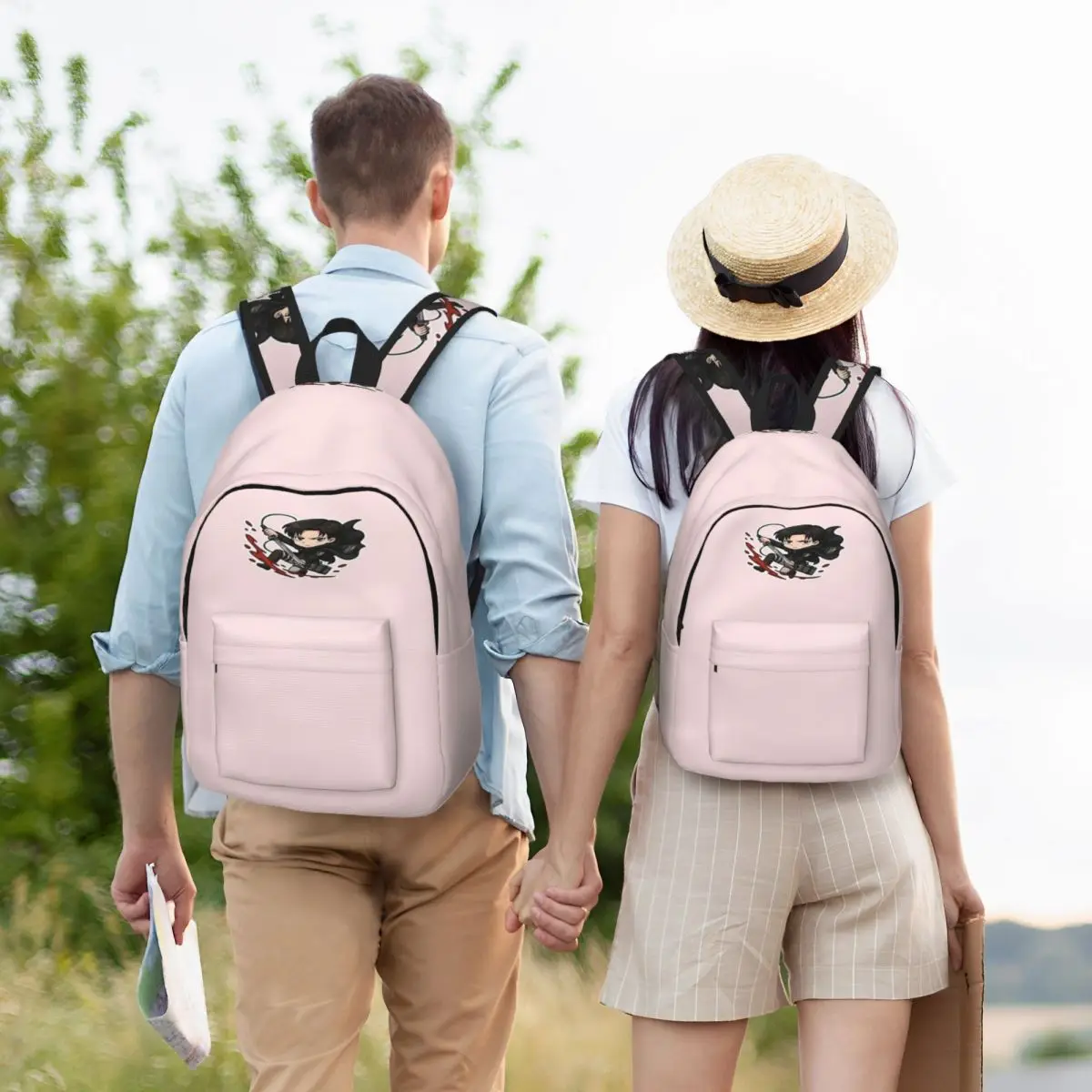 حقيبة ظهر قماشية بسيطة وأنيقة من Chibi Captain Sword-Wielding Scout Hero