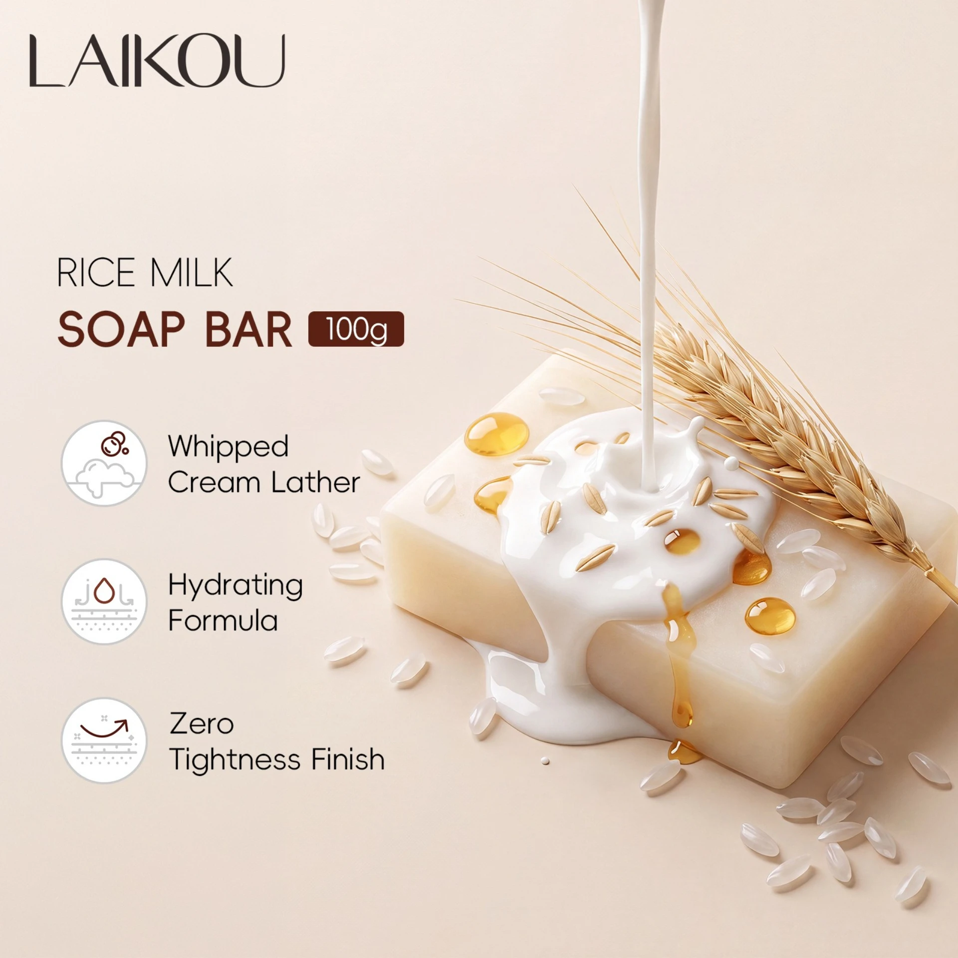 Skincare Oat - LAIKOU Rice Milk Soap 100g Deep