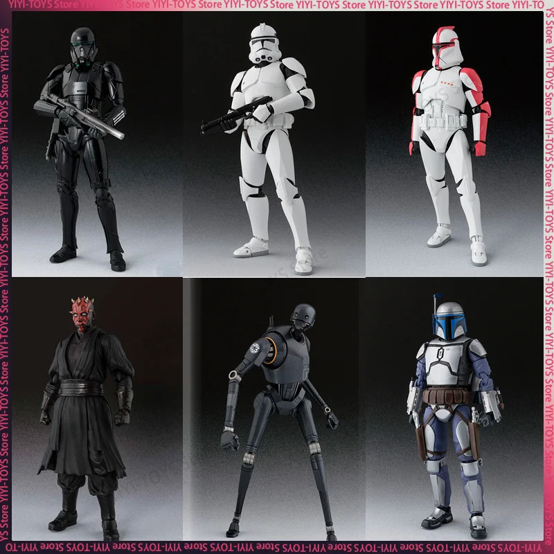 Shf Star Wars Anime Figure Red Clone Imperial White Soldier Action Figures Action Model Toy Surprise Gift