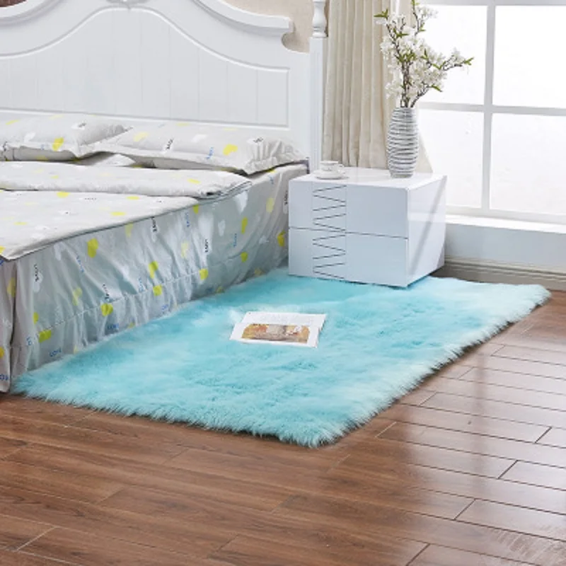 

Soft and square warm plush carpet for children's bed, plush floor carpet, window headboard, home decor carpet Dropshipping