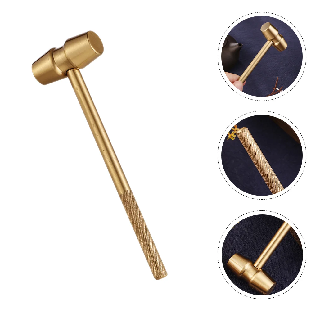 Exquisite Brass Hammer Decor Mini Statue Vintage Craft Desktop Toy Smooth Comfortable Touch Lasting Material Space