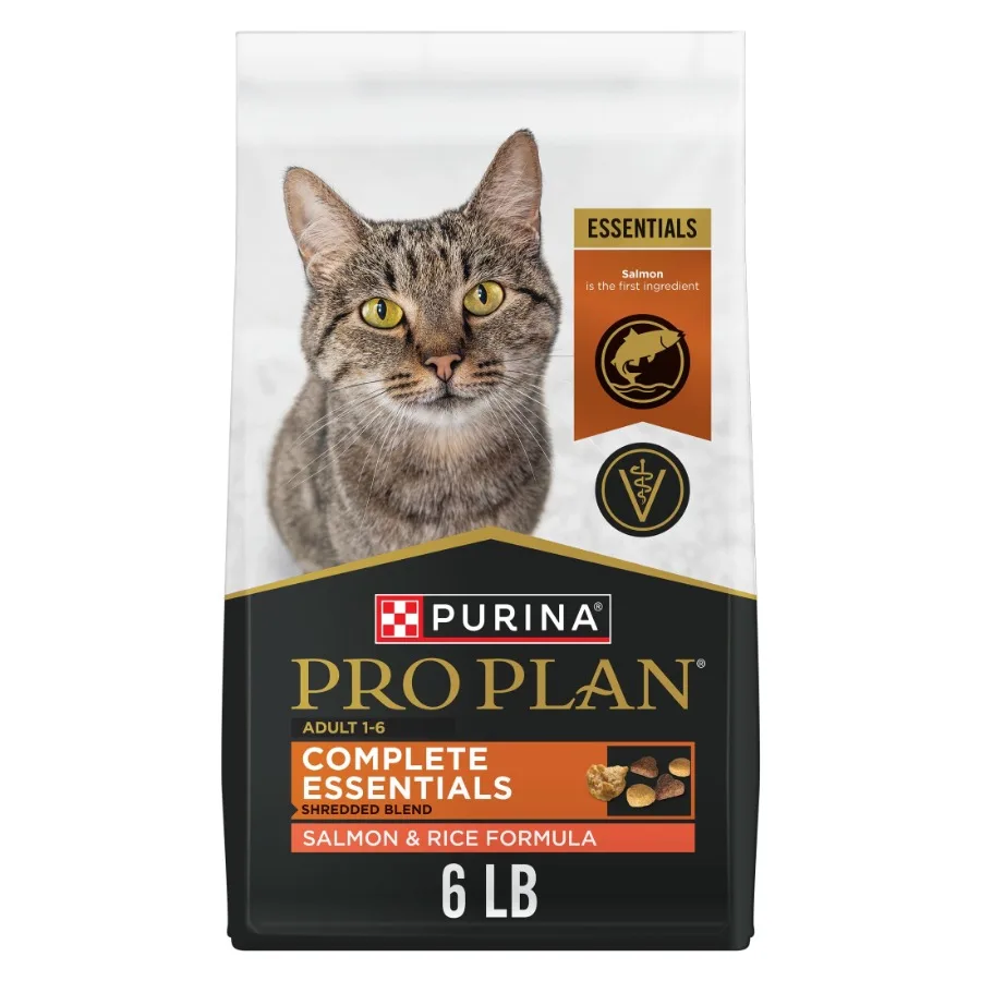 

Complete Essentials Shredded Blend Salmon and Rice Formula Adult High Protein Cat Food, 6 lb.