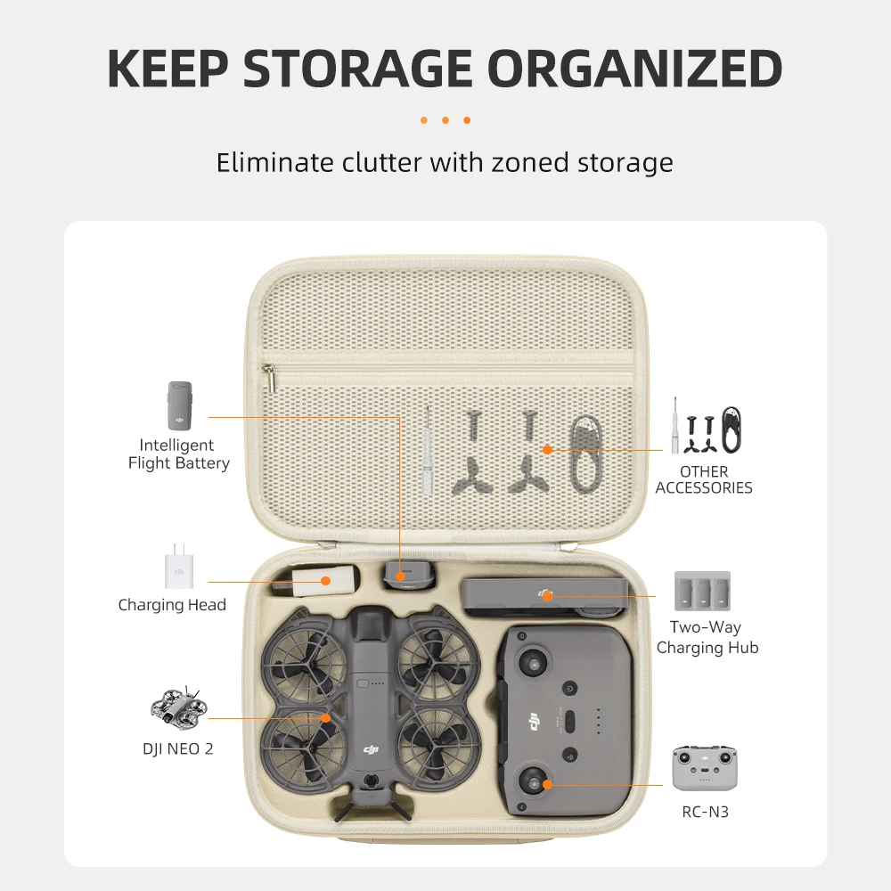 Storage Bag for DJI Neo 2 Fly More Combo Portable Handbag Outdoor Travel Carrying Case RC-N3 Controller Case Drone Accessories