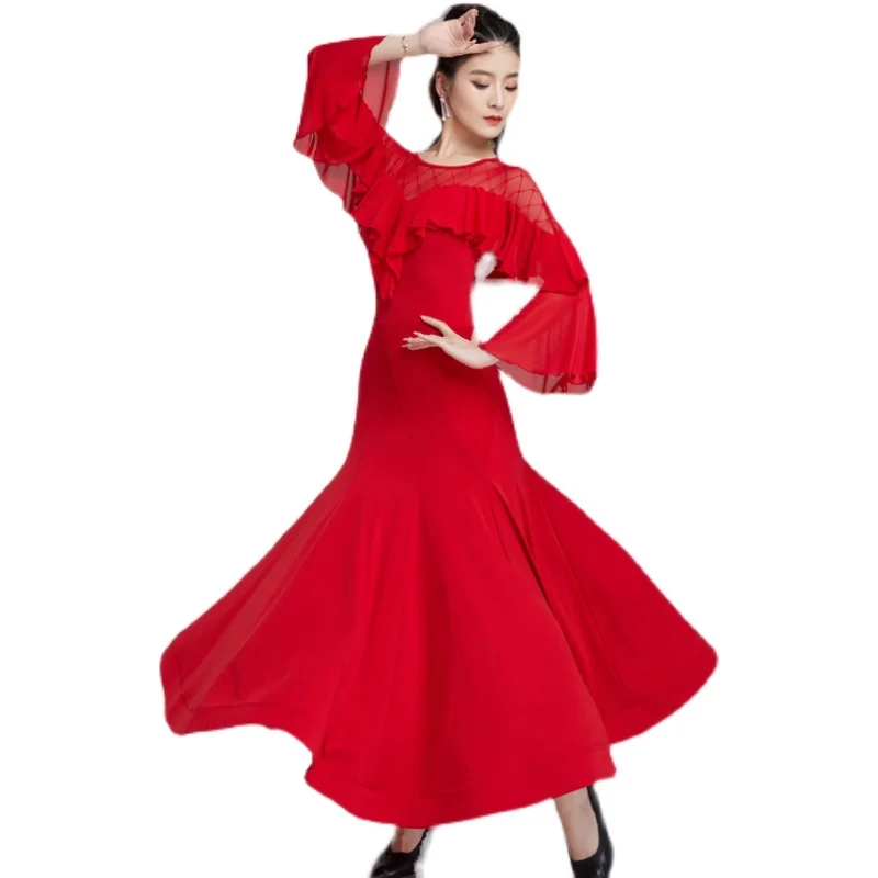 2022 Newest Ballroom Dance Competition Dress Ballroom Waltz Dresses Standard Women Dress 9023