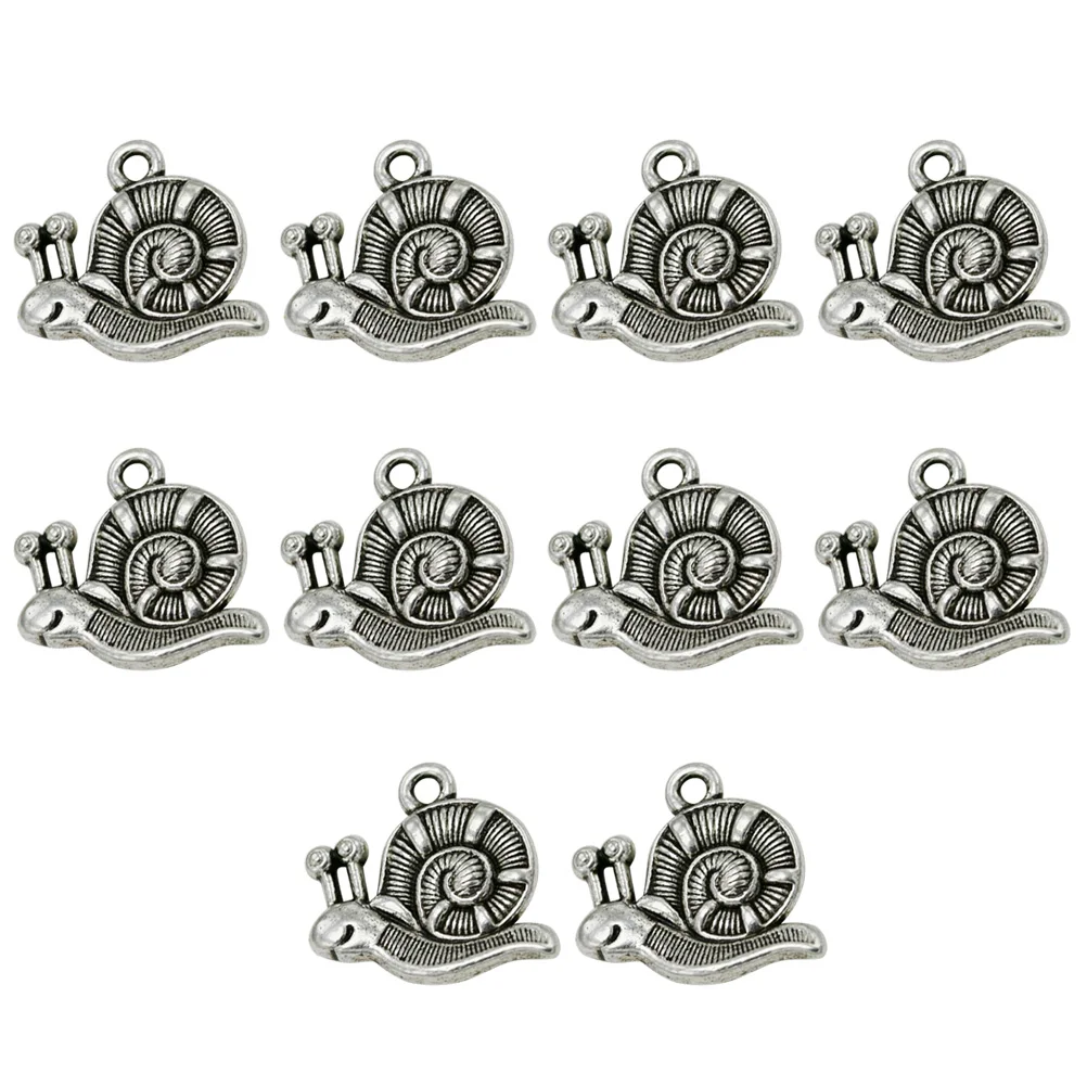 

10pcs Snail Charm Pendants Alloy DIY Jewelry Making Silver Color Necklace Bracelet Earrings Craft Supplies Accessories Animal