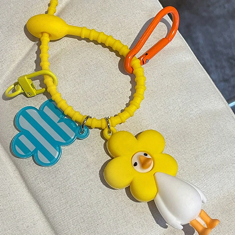 لطيف الكرتون بطة صفراء المفاتيح المألوف طالب قلادة رائعة شخصية هدية صغيرة التبعي