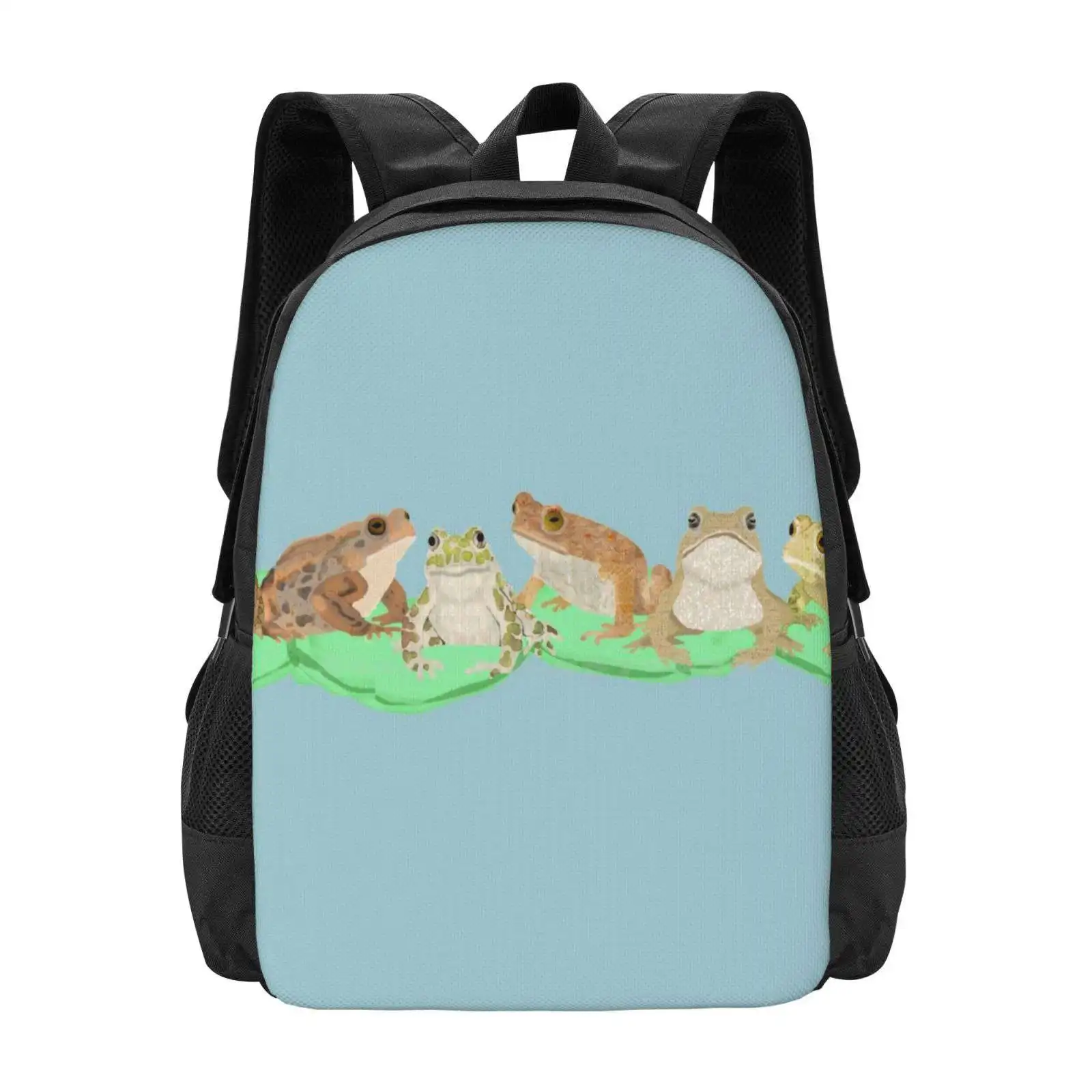 

Toads Pattern Design Laptop Travel School Bags Toad Illustration Toads Frogs Frog Toad Toad Backpack Frog Backpack Toad Pattern