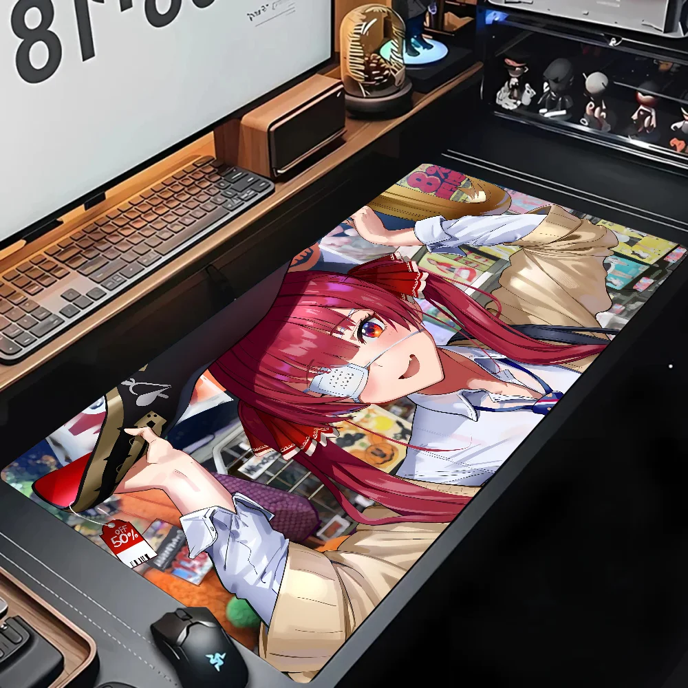 Anime Girl Hololive Houshou Marine Game Mousepad Desk Pad Gaming Accessories Prime Gaming XXL Keyboard Pad Stitched Pad Desk Pad