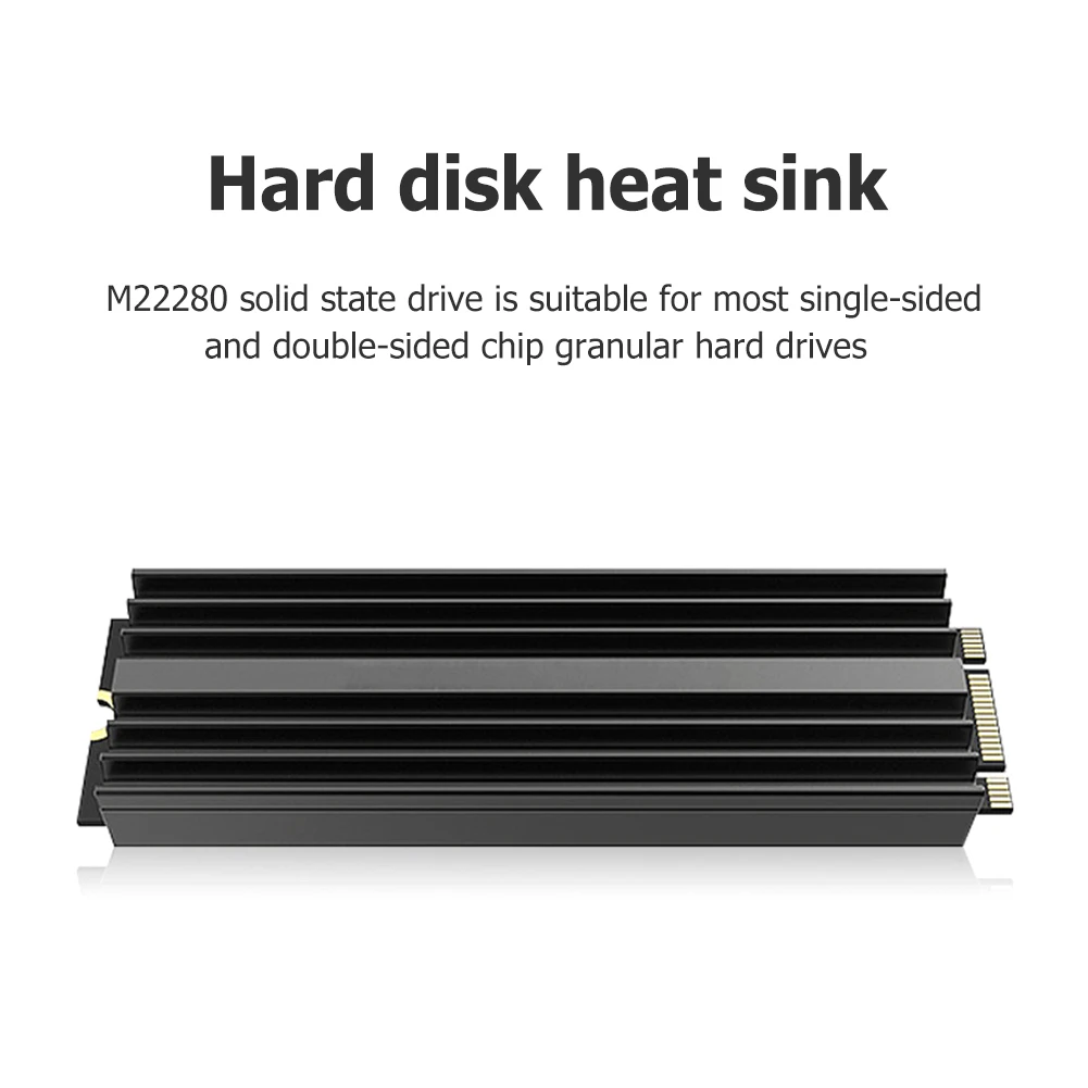M.2 SSD 2280 NVME بالوعة الحرارة M2 2280 الحالة الصلبة قرص صلب مبادل حراري من الألومنيوم طوقا مع وسادة السيليكون الحراري ملحقات الكمبيوتر