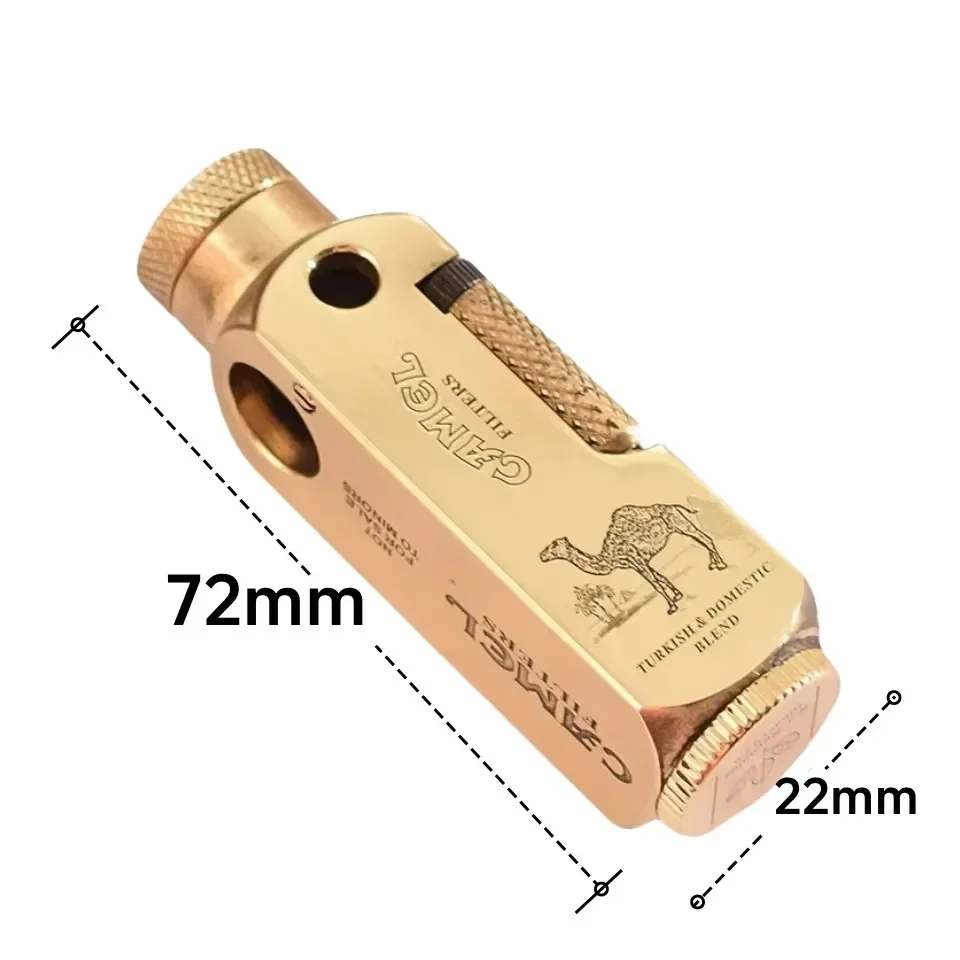 High End Retro Pure Brass Kerosene Lighter Heavy-duty Laser Engraved Six Sided Pattern Old-fashioned Handmade Lighter Men\'s Gift