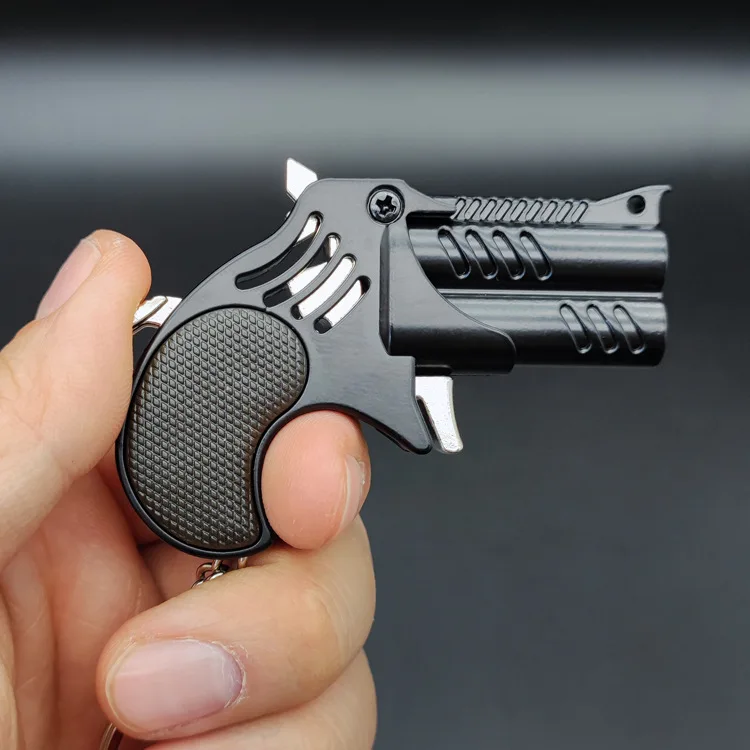 Mini Pendant Folding Belt Gun Metal Can 6 Single Shot Playing Belt Soft Bullet Gun Kids Birthday Gift