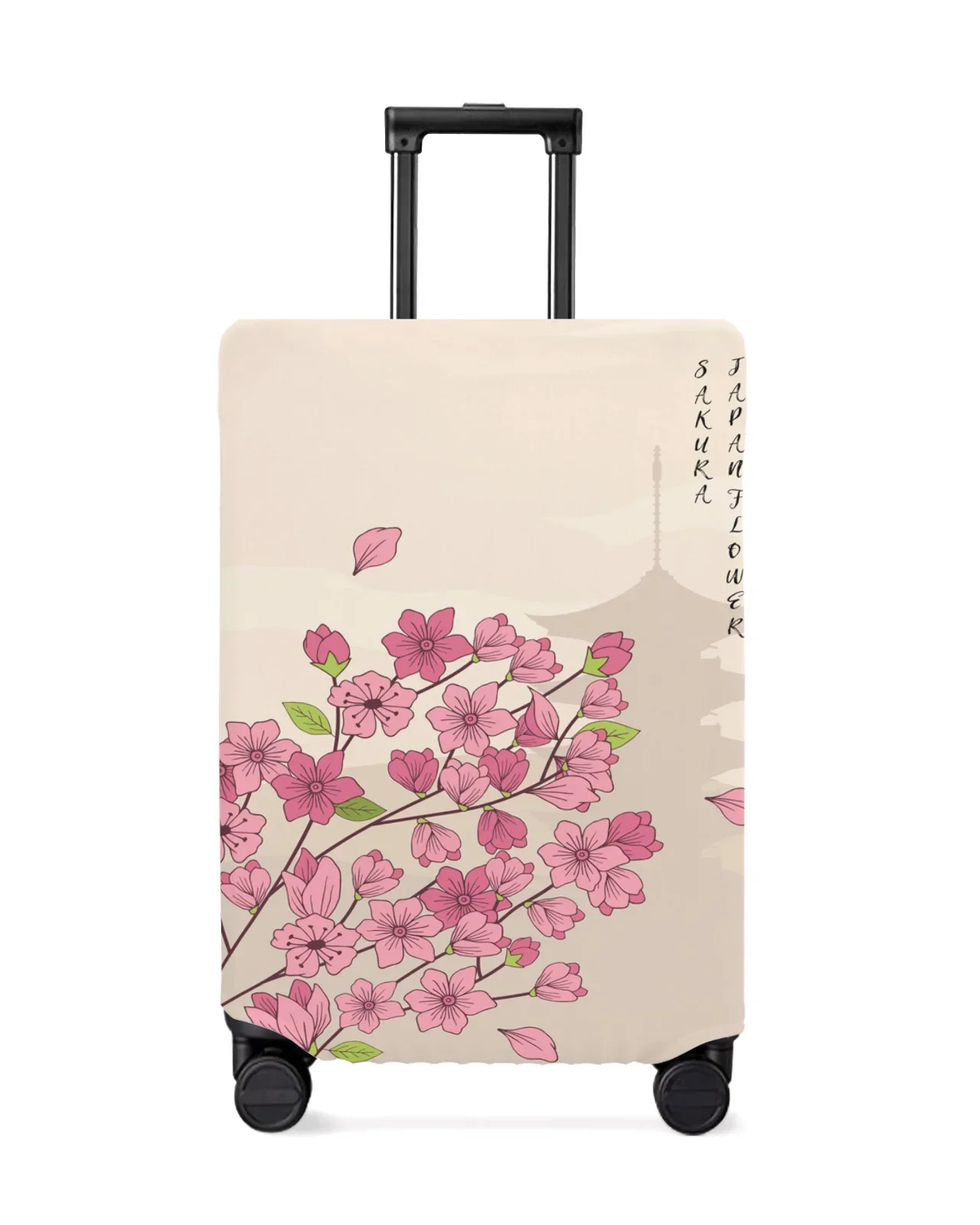 Funda protectora para equipaje japonés, accesorios de viaje, Maleta, funda elástica antipolvo, torre de flores de cerezo