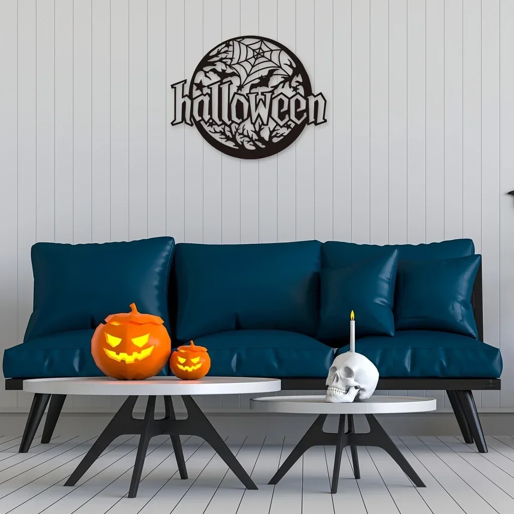 

1pc Metal Iron Sign Art Halloween Wall Mounted Decor Halloween Yard Signs Halloween Outdoor Sign Haunted House Home Decor