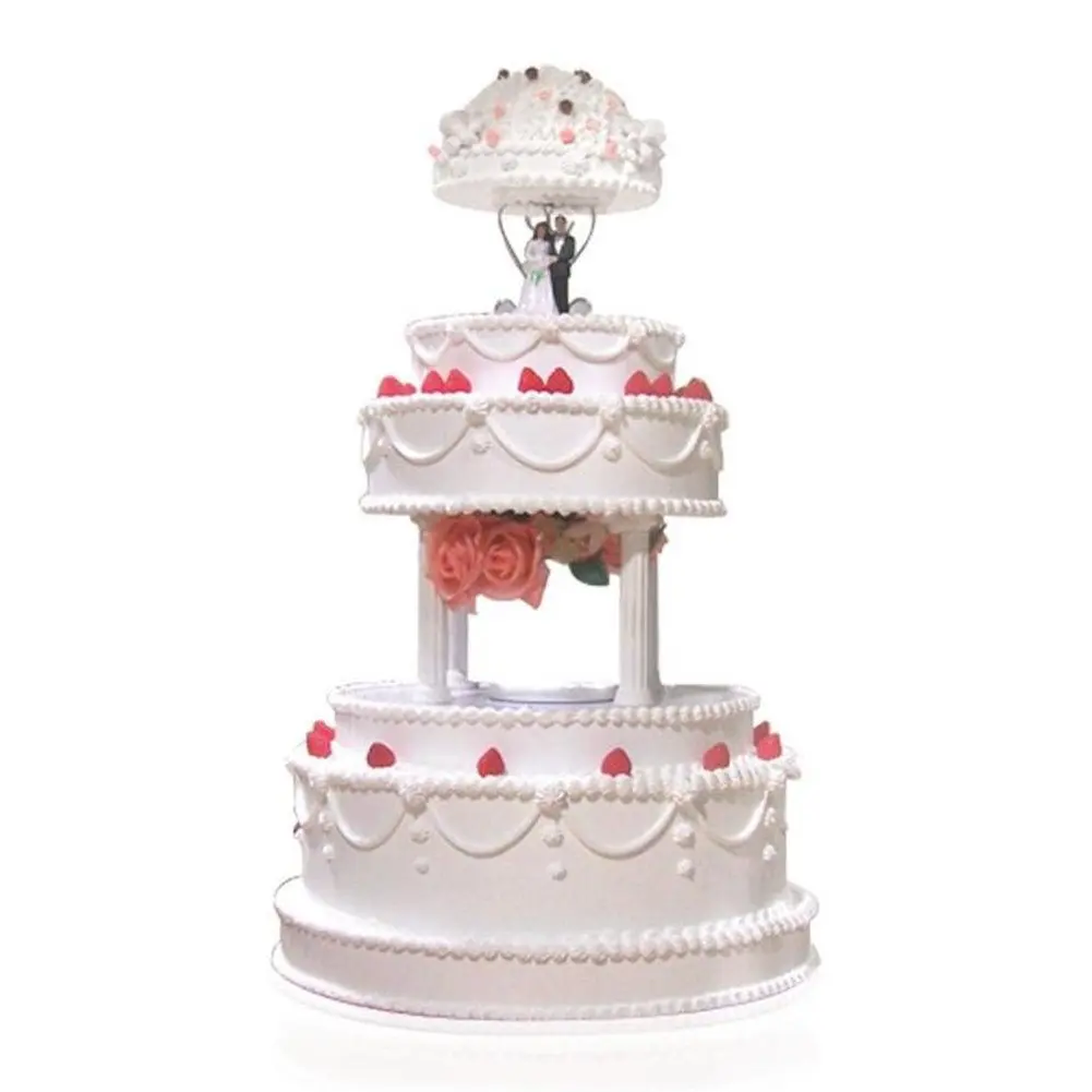 8Pcs/Set White Small+Large Plastic Cake Pillars,Wedding Cake Pillars Stand,Fondant Cake Support Mold Valentine's Day Wedding