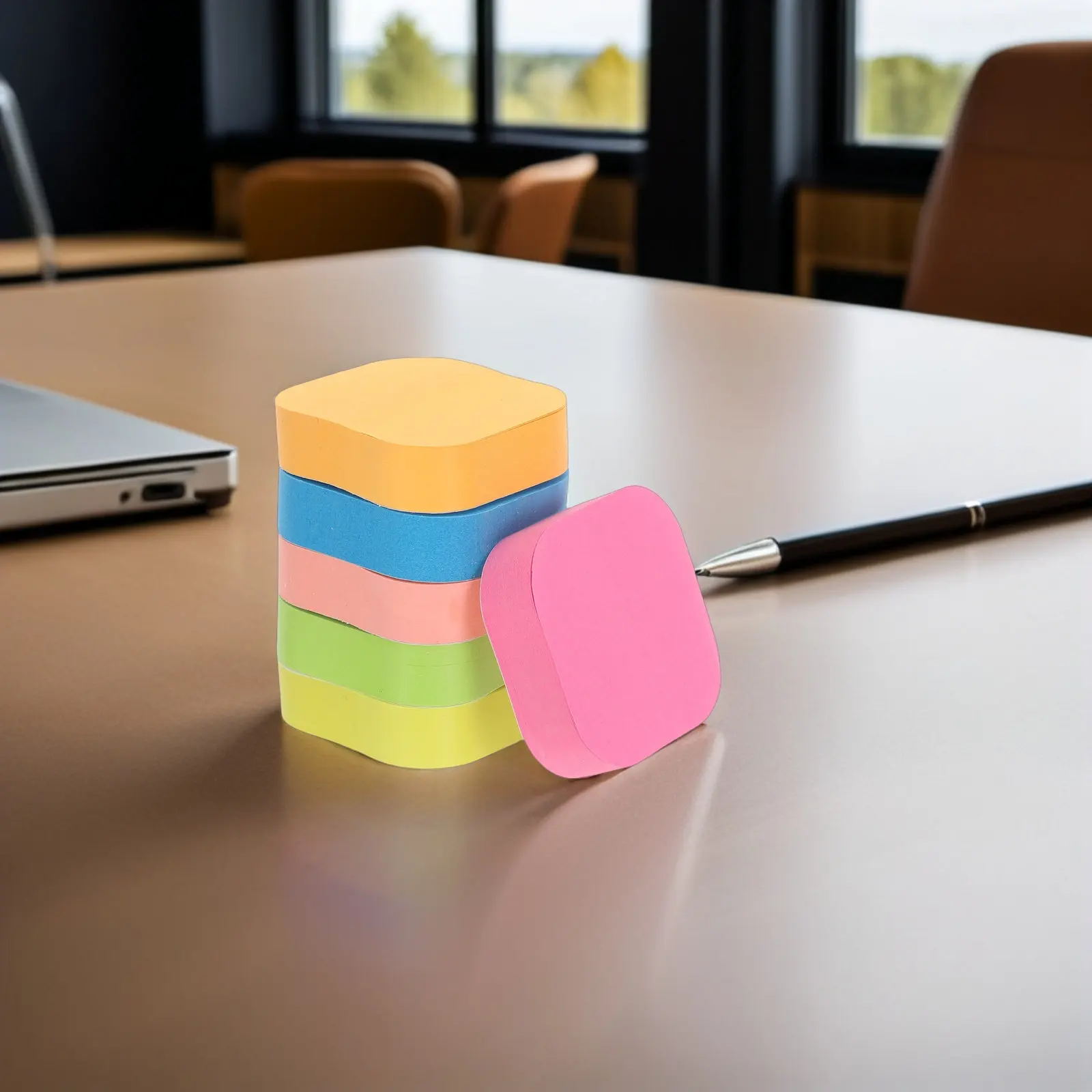 12 Pads Round Self Stick Notes 6 Colors 100Sheets Strong Adhesive Colored Page Sticky Tabs Office Study Book Annotation Index