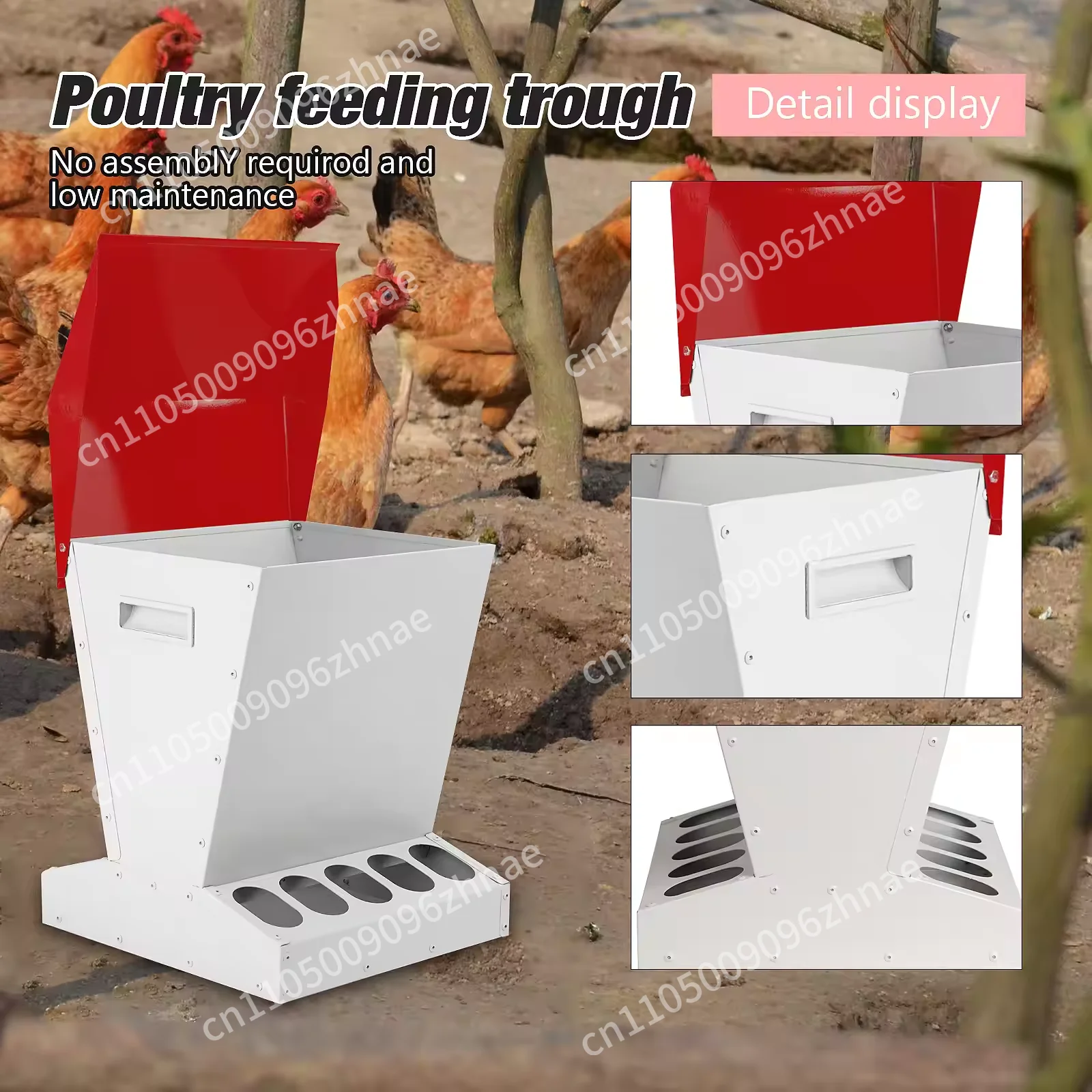 High quality automatic galvanized steel farm chicken feeder poultry feeder with 10-hole chain feeder for chickens