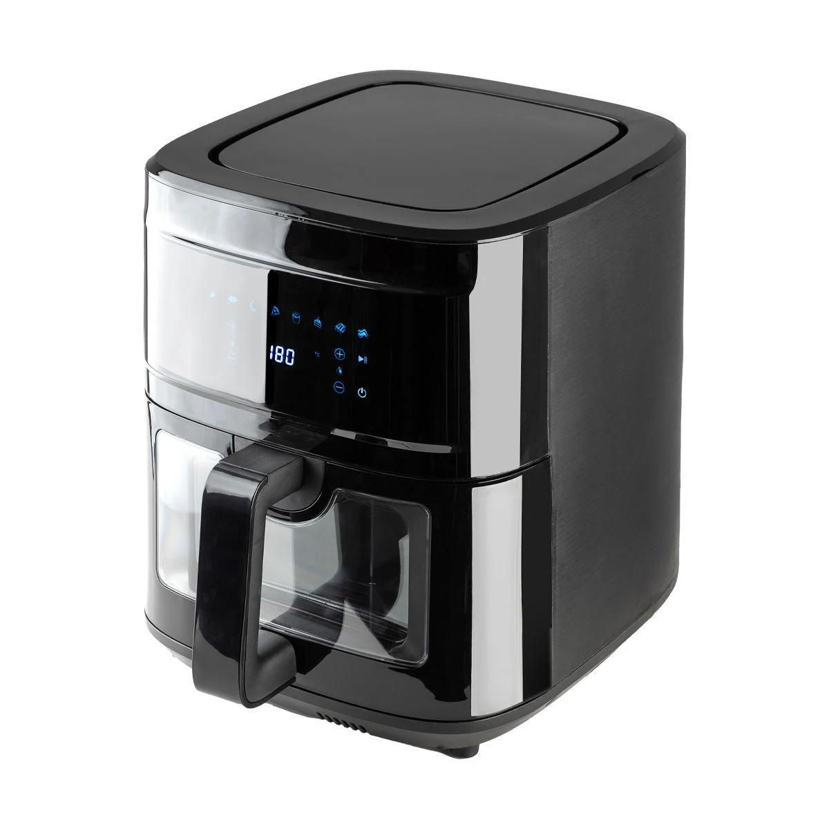 9.1L Large Capacity Stainless Steel XL Air Fryer with Digital Display 8 Programs Double Basket Oil-Free for Roasting Baking