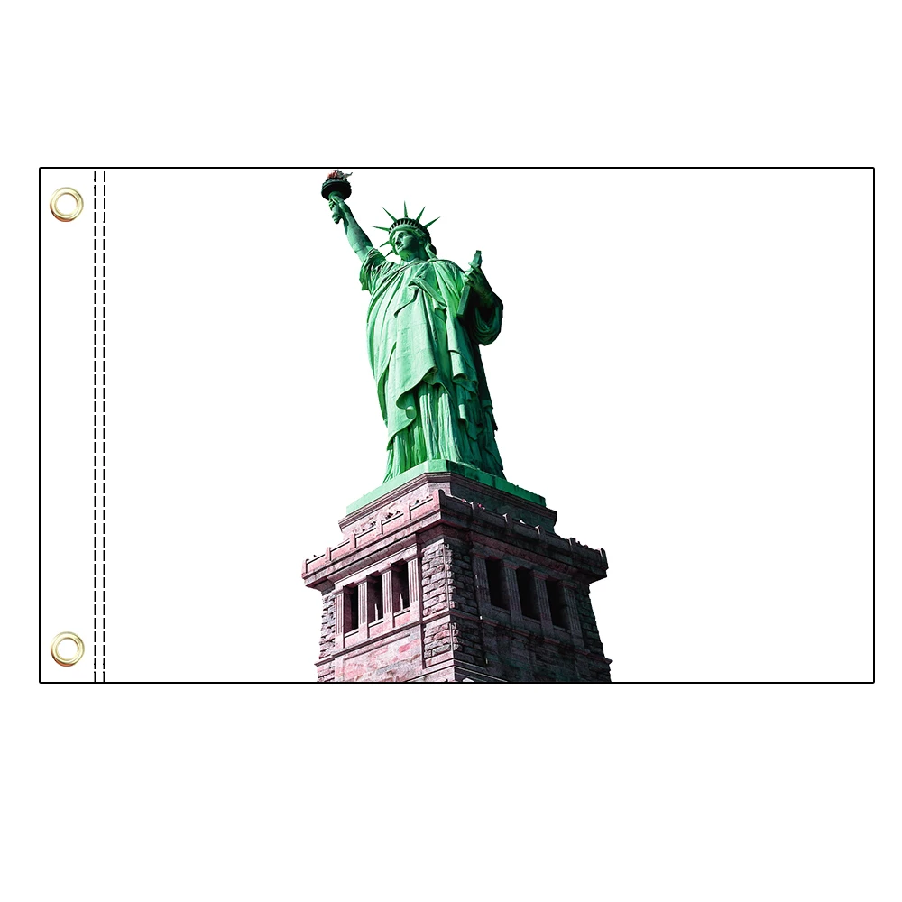 Flagnshow 100% Polyester USA Buliding Flags