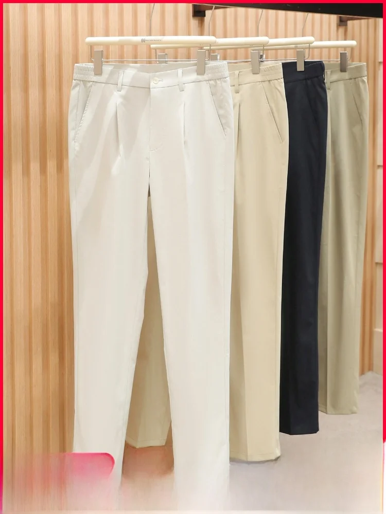 

Italian Luxury Men's Straight Leg Casual Pants Spring Busin Commute Classic Simple Match All Polyester Fiber Qui Dry