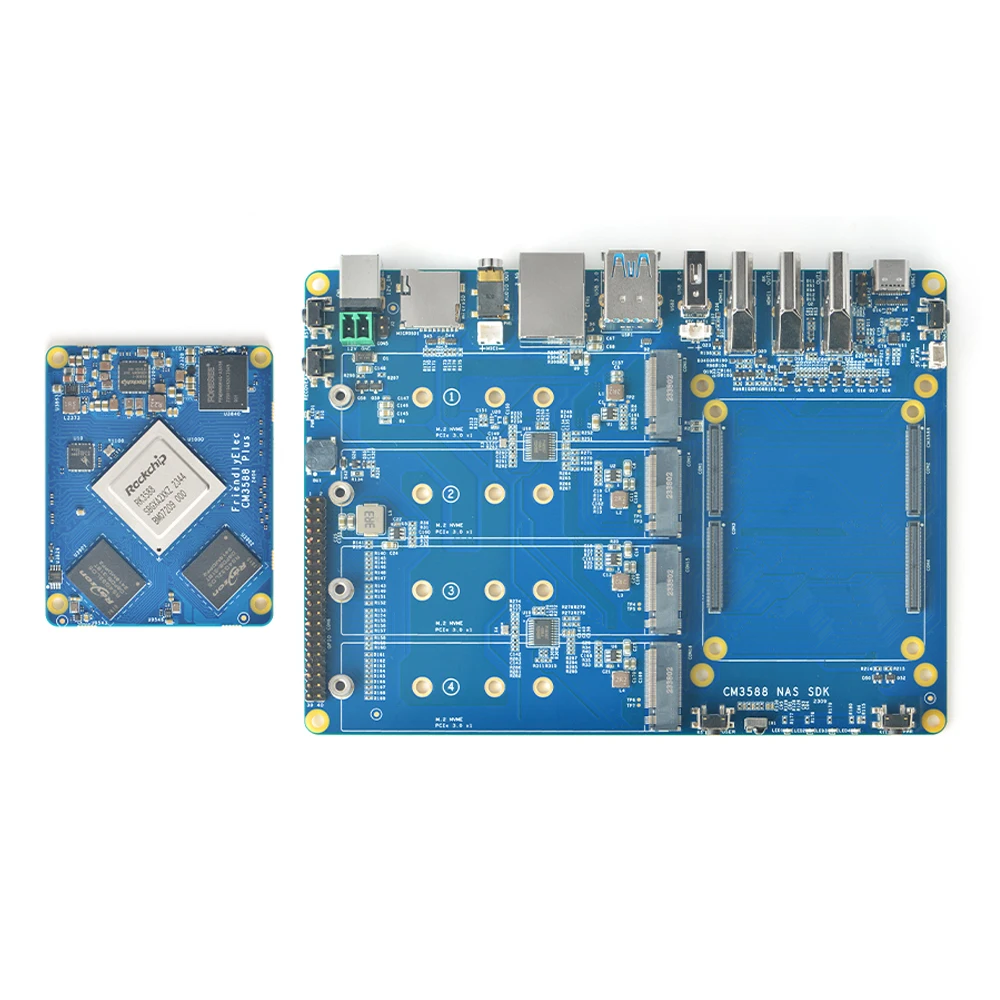 CM3588 Plus NAS Kit 32GB LPDDR5 Rockchip RK3588 Development Board PCIe 2.5G Ethernet Controller supports OpenWrt,Android,Linux