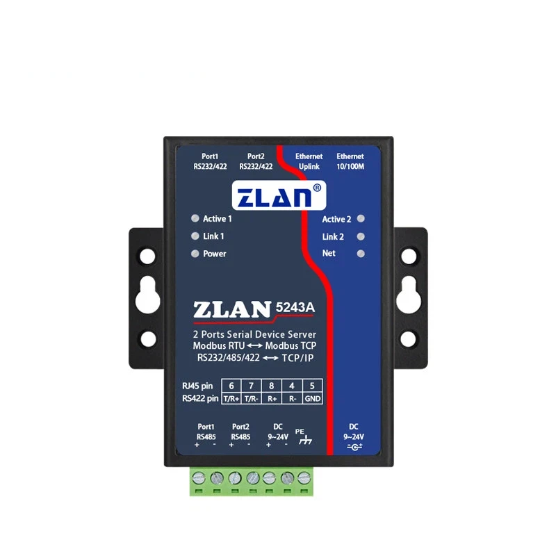 

Dual Serial Server with 2 Channels of 232/485 to Ethernet Conversion