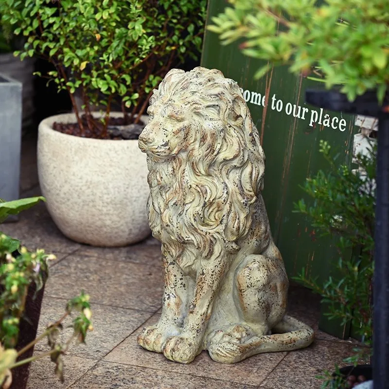 Garden Decoration Animal Sculpture Villa Foyer Set Homestay Yard Decoration Jardin Ornament Courtyard Outdoor Lion Ornament