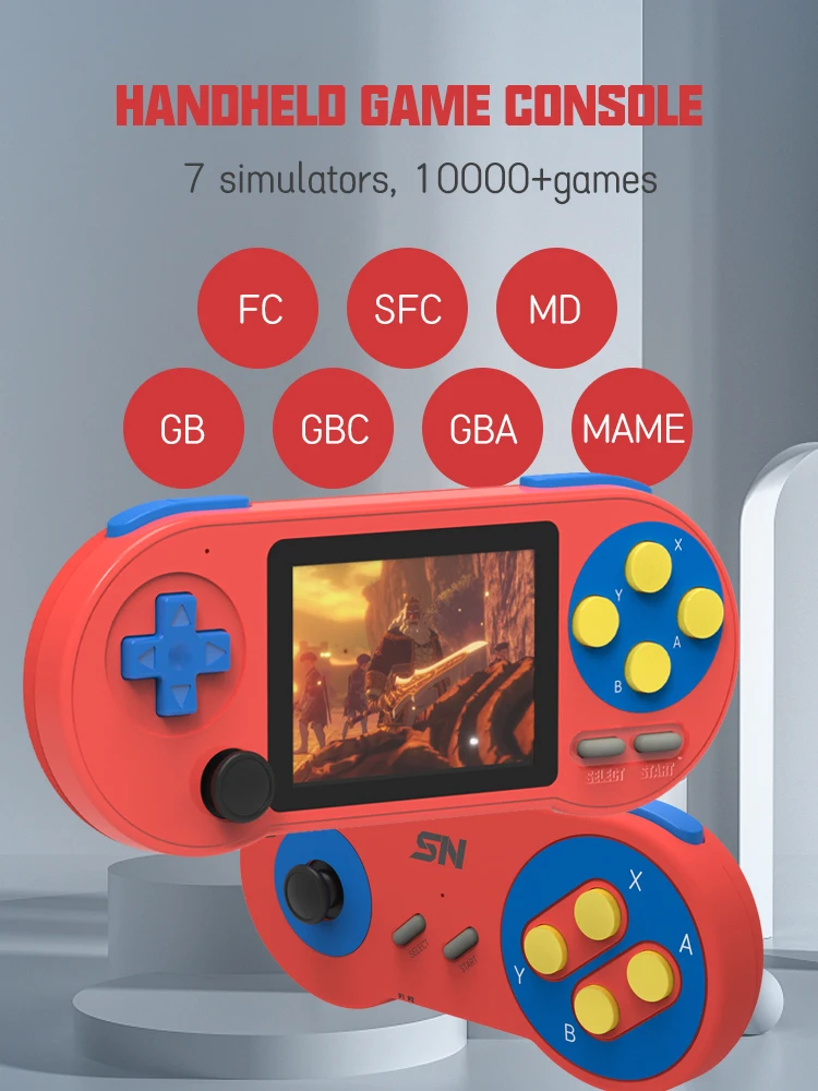 VILCORN SF2000 Retro Handheld Game Consol 3 Inch IPS Srceen Portable Gaming Players Mini Consoles for Gameboy Sega Snes Kid Gift