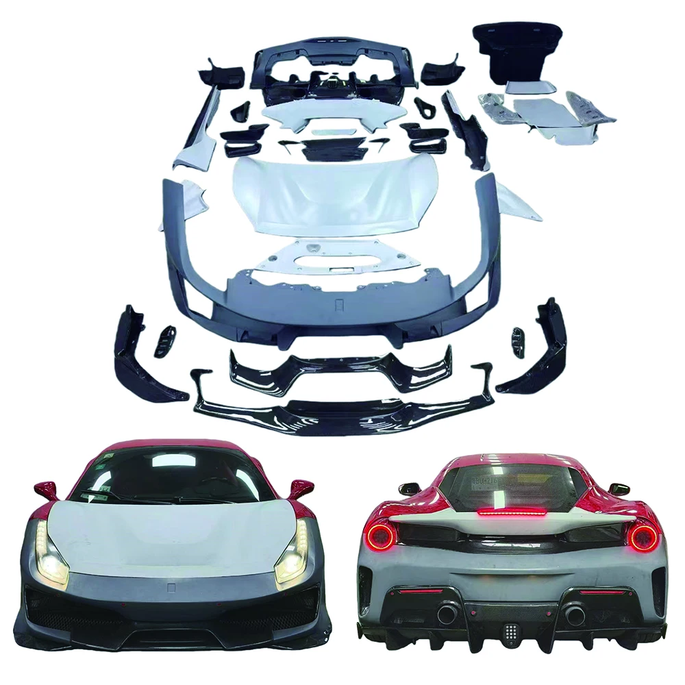 High-end Body Kit CustomizationFor 488 Pista Style Body Kit - PP + Dry/Wet Carbon Fiber OptionsPremium Customized Body Kits