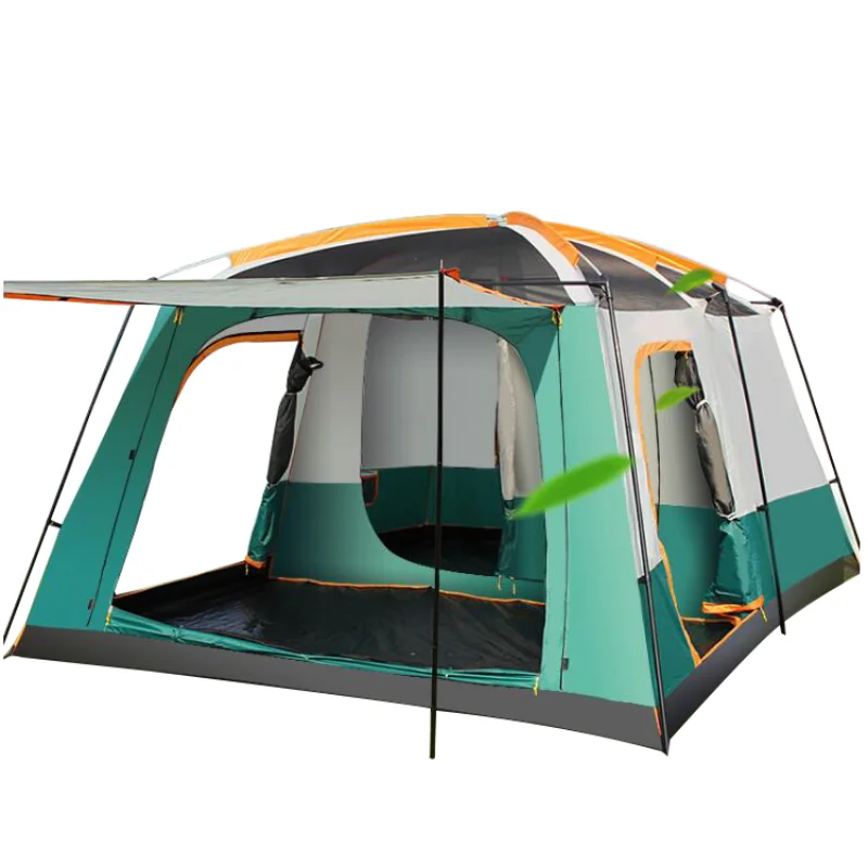 

Two-bedroom one-living room portable thickened outdoor camping 3-4 5-8 people big tent waterproof breathable four seasons tent