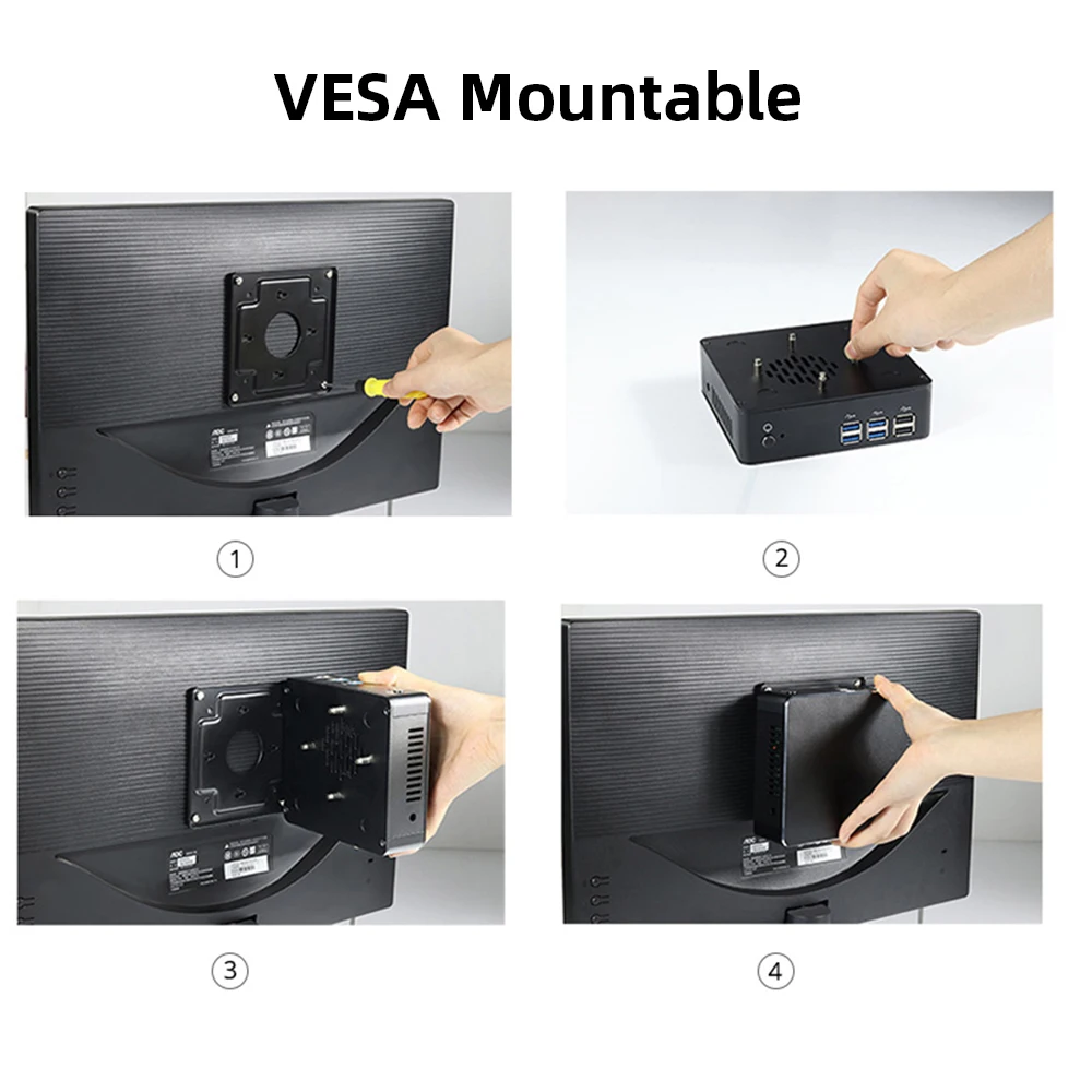 พีซีอุตสาหกรรมไร้พัดลม N5105 2955U i5 4200U 5200U i3-5005U มินิพีซี Windows Ubuntu 2x Gigabit Ethernet 2x COM RS232 WiFi HDMI VGA