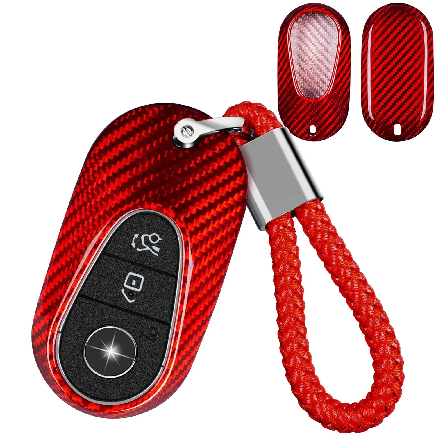 Carbon Fiber Key Fob Cover For Mercedes Benz A B C E S Class Key Fob Case Shell Protector For Benz G Class G550 GLC300 2020 2024