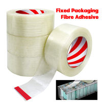 25M Fiberglass Tape Transparent Striped Fiber Tape Waterproof Tape Lithium Battery Pack Insulation Wrap Packaging Fixed