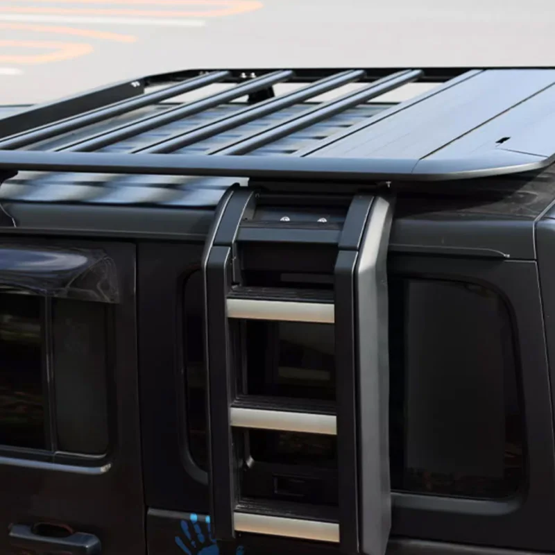2025 New Manganese Steel Body Parts Removable Luggage Cargo Carrier Roof Rack for Wrangler JK Accessories 5