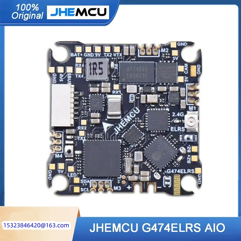 JHEMCU G474ELRS AIO Flight Controller 2.4G Receiver Built-in OSD 8MB Black Box 1-2S 25x25mm for RC FPV Freestyle Drone 5