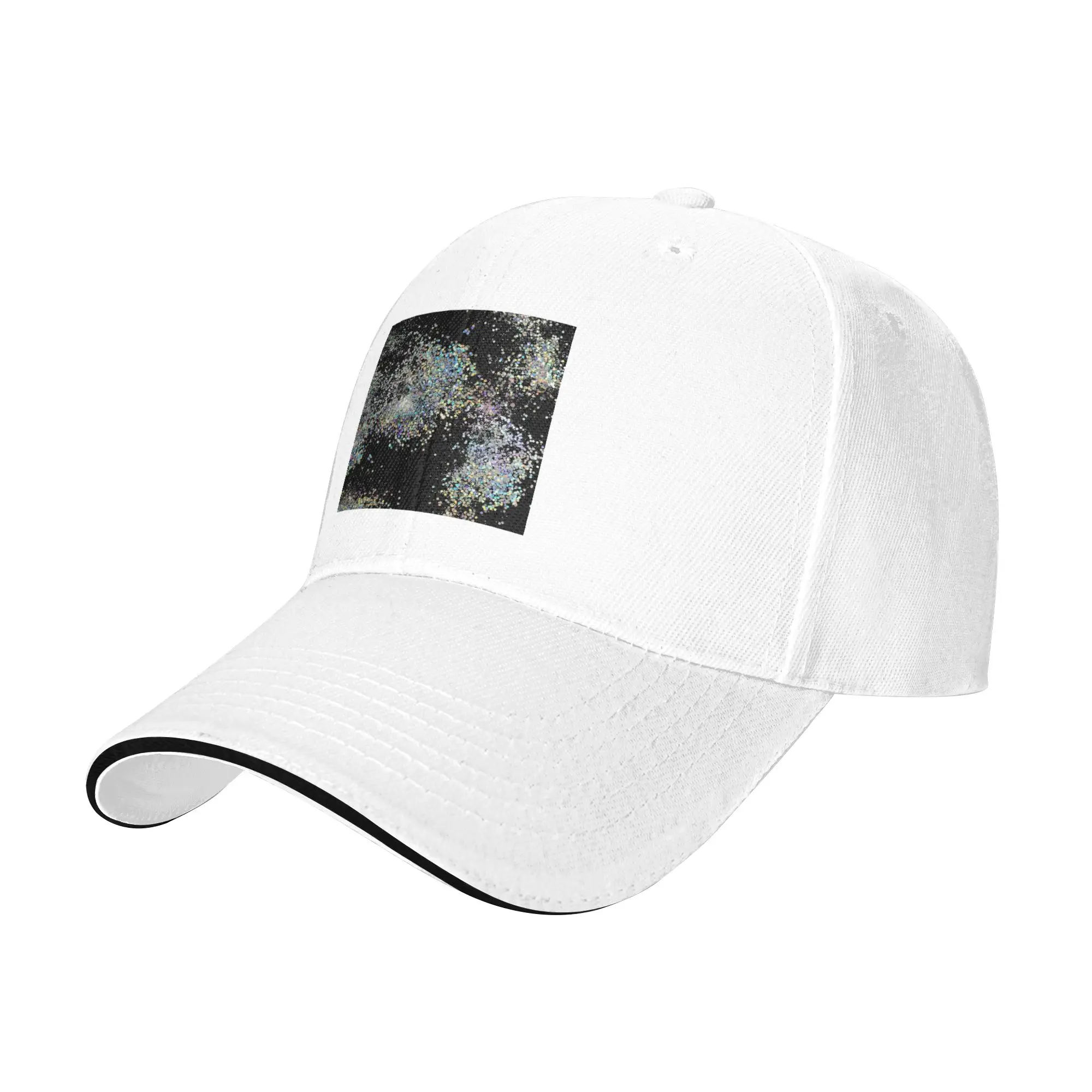 Black and Multicolor Sequins Faux Cap Casual Baseball Caps Adjustable Hat Hip Hop Summer Unisex Baseball Hats Customizable